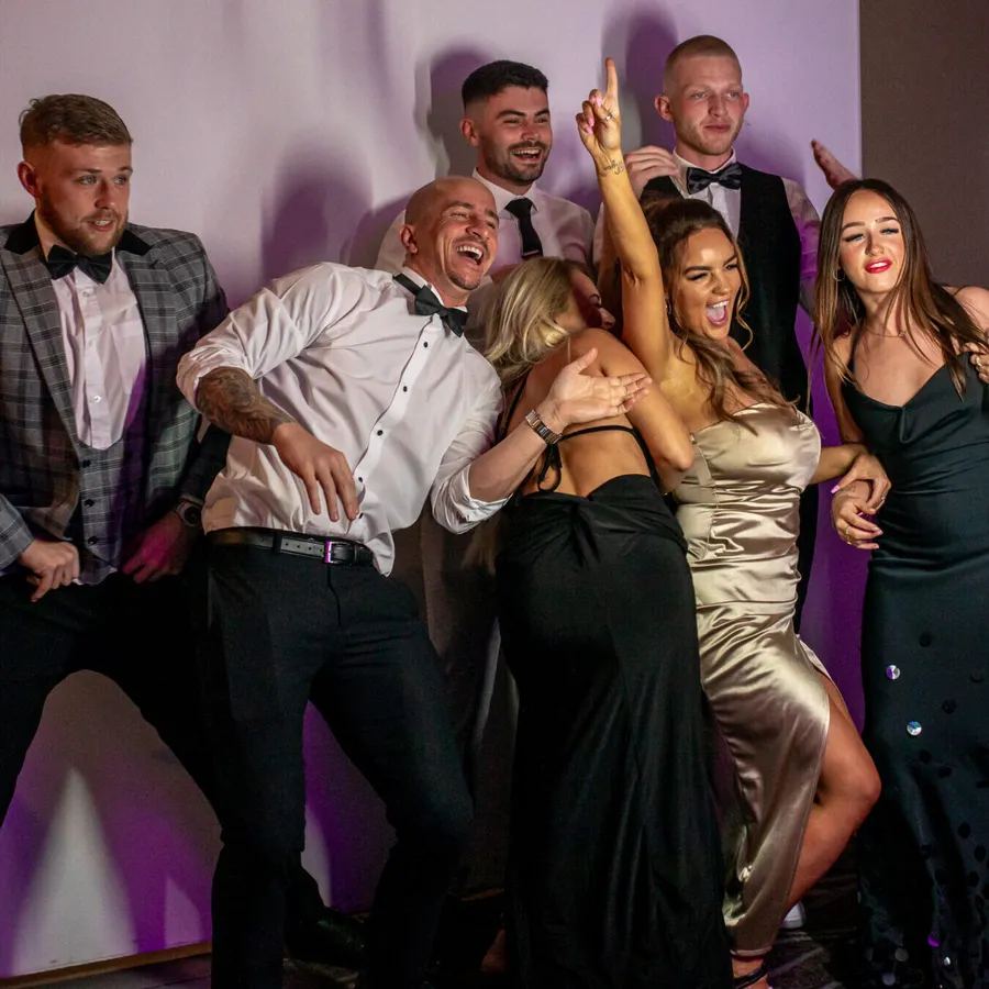 Guests dancing at the Pik Stop open air photo booth